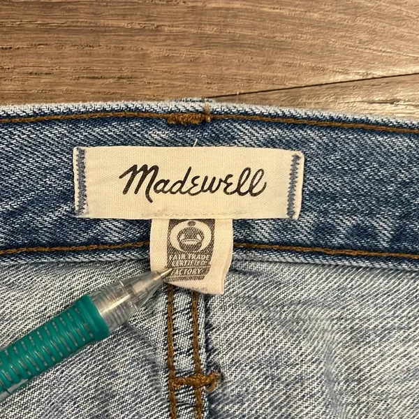 High-Rise Long Denim Shorts in Brightwater Wash - Image 12