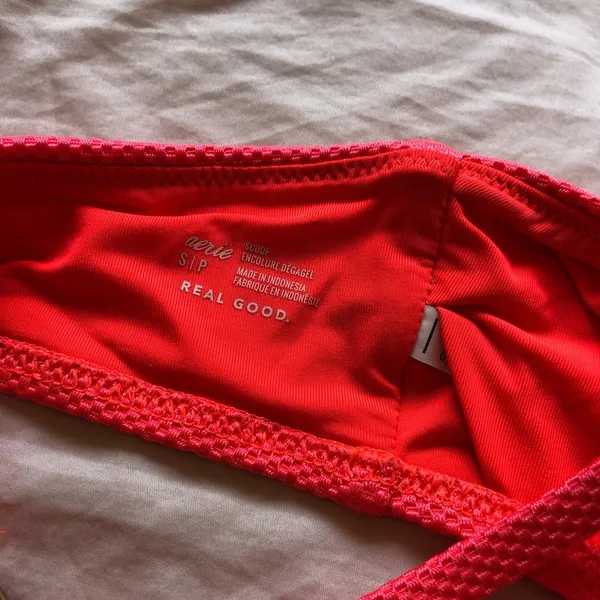 Aerie Bikini Swimsuit Set Bikini Top and Bottom Bottoms Bright Salmon Small - Image 5
