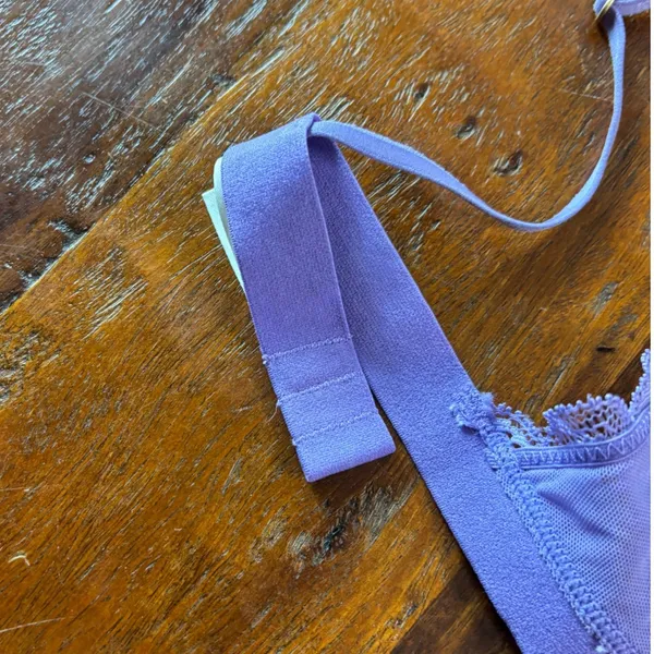 Madewell Purple Floral Lace Triangle Bralette Adjustable Straps Small‎ SP - Image 12