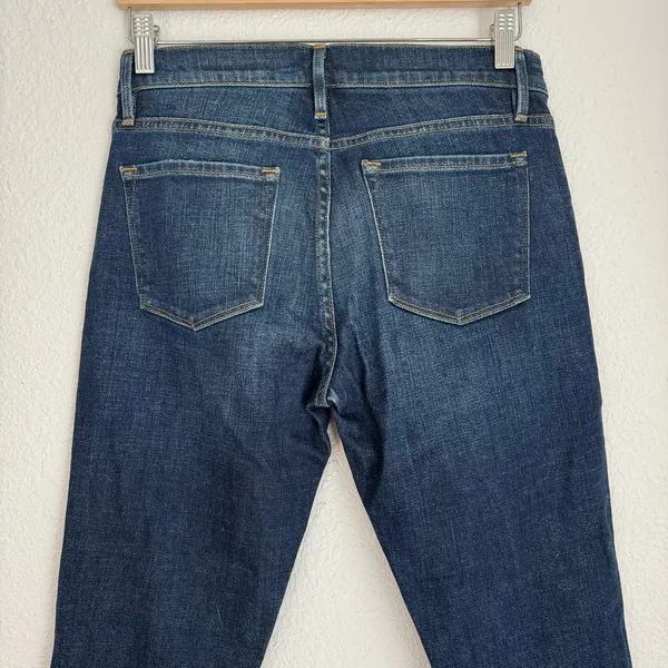 Frame Denim Le Garcon dark wash distressed boyfriend ankle jeans size 27 - Image 6