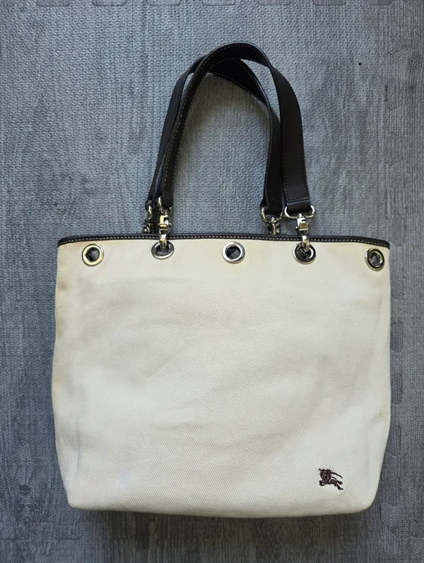 Burberry Blue Label Novacheck Vintage Canvas Tote Bag - Image 12