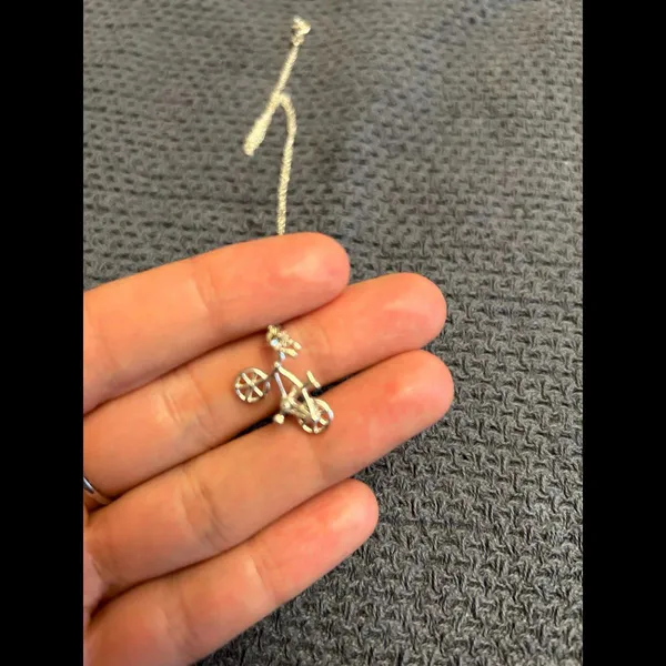 Woman sterling silver 925 necklace beautiful bicycle - Image 2