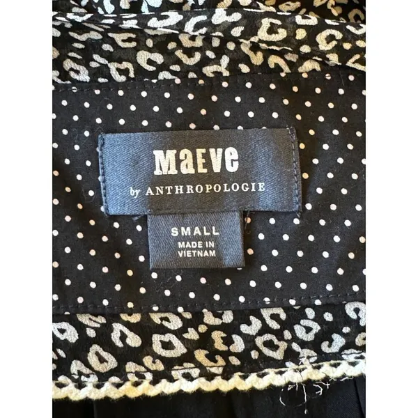 Maeve Anthropologie Black And White Leopard Print Carolyn Mini‎ Dress Size S - Image 12