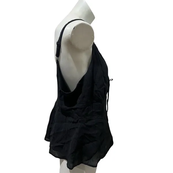 Torrid Tank Top Womens Size 2 Plus Black Tie-Front Peplum Cami V-Neck - Image 2