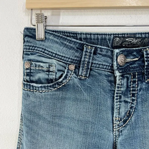 Silver Jeans Suki Surplus‎ Bootcut Women 26x32 Blue Denim Mid Rise Medium Wash - Image 5