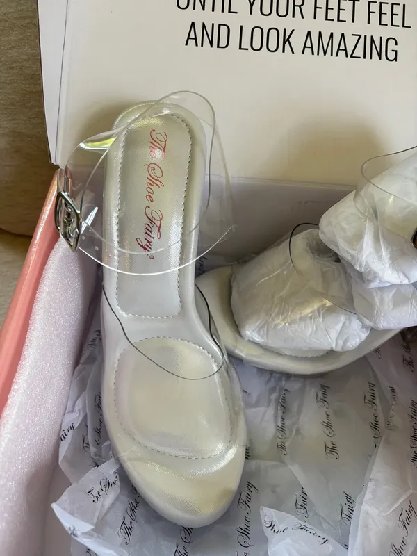 The Shoe Fairy Olympian Clear Heels size 7 - Image 2