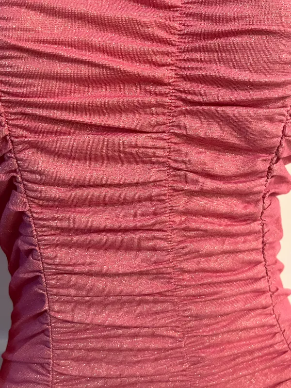 Kate Kasin Hot Pink Ripple Rib One Shoulder - Image 4
