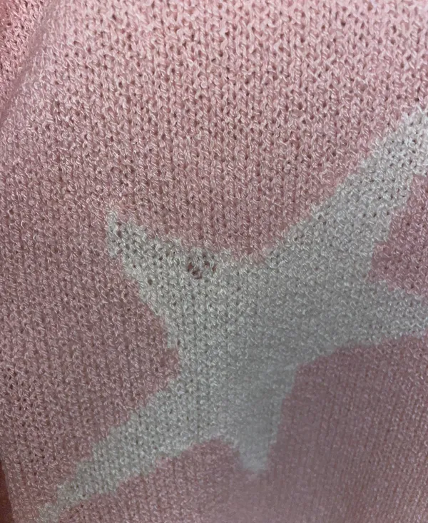 Altar’d State Pink and White Star Sweater - Image 4