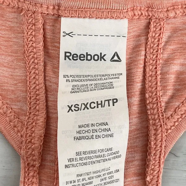 Reebok Athletic Racerback Tank Top Women Extra Small Pink Workout Athleisure XS - Image 5