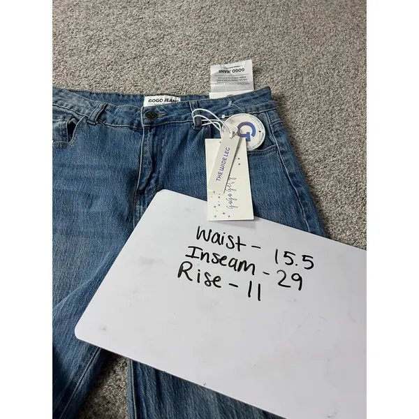 GOGO JEANS Women's The Wide Leg Blue Denim Jeans Size 7 28 Relaxed‎ Fit - Image 5