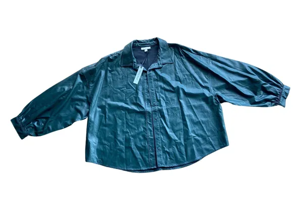 NWT Emerald Green Faux Leather Shacket Jacket 🔥 - Image 2