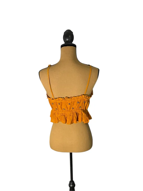 Intimately Free People On A Star Crop Cami Top M Beaded Floral Tie Strap Boho - Image 4