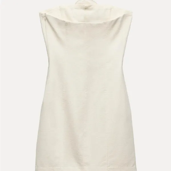 ZARA Elegant Cream Strapless Dress - Image 6