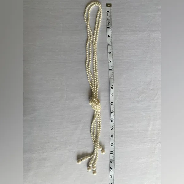 Creative Korean Style Faux Pearl‎ Multilayer Knot Sweater Chain Long Necklace - Image 5