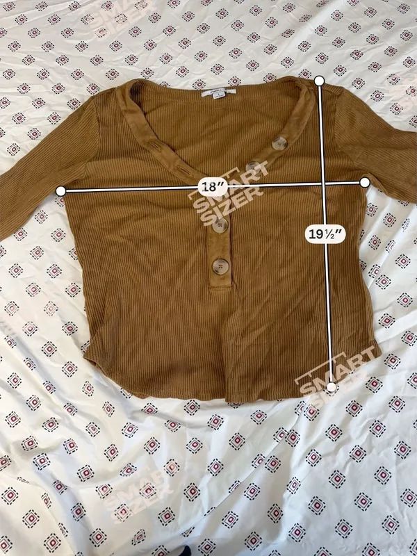 O’neill Women’s Large Crop Top Button Up Ribbed Long Sleeve Shirt Brown Tan - Image 2