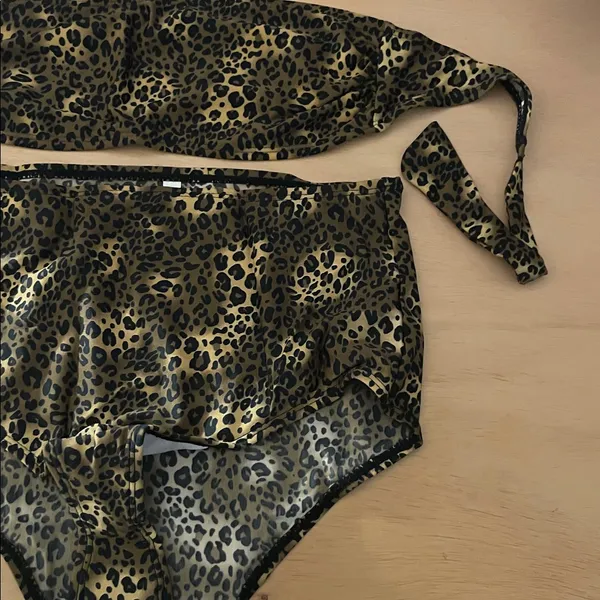 Free with Bundle New Women’s Leopard Print Bikini Set High rise size Large - Image 7