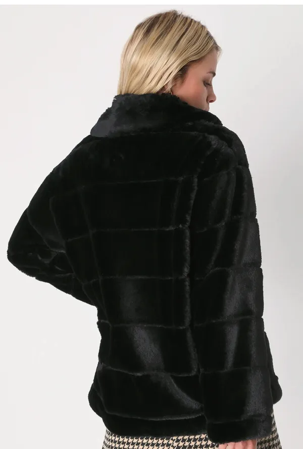 Lulus Cozy Queen Black Faux Fur Coat - Image 2