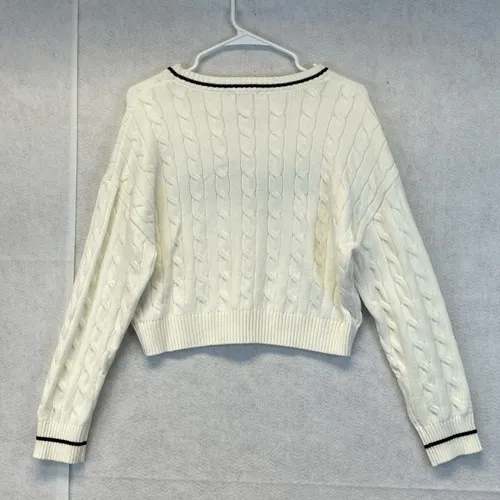 NWT FADED ROSE Sweater Women's XS Cream New‎ York" Cable Knit Cropped Pullover - Image 8