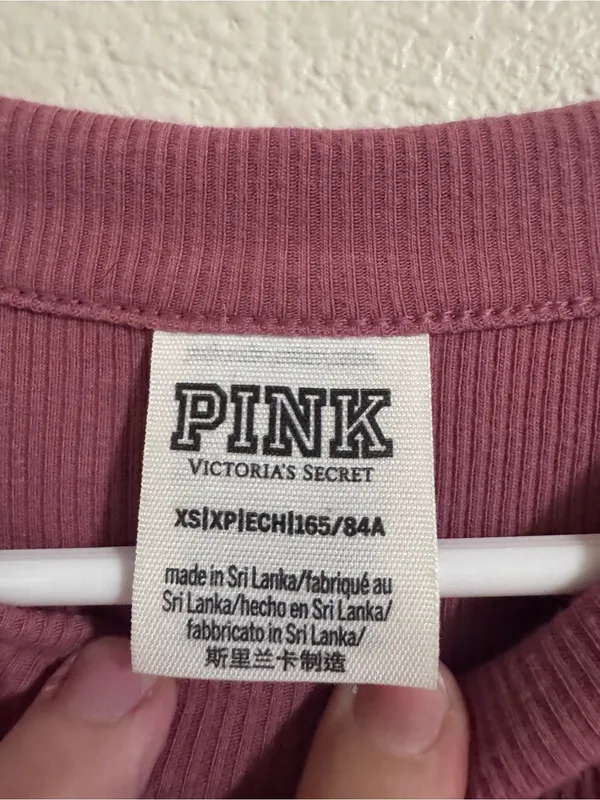 PINK Victoria's Secret Mauve Cropped Long-Sleeve Tee - Image 2