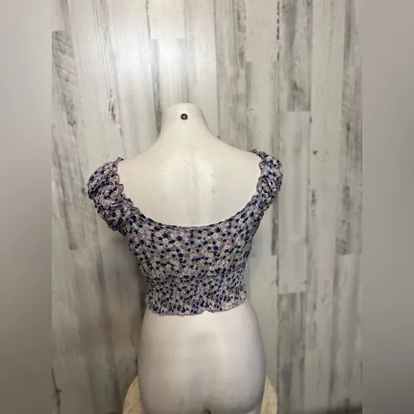 Floral crop top Purple Size XS - Image 4