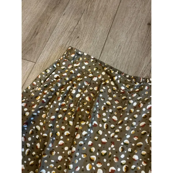 Vintage Connection Related Separates Olive Green Abstract Dot Shorts Pockets - Image 2