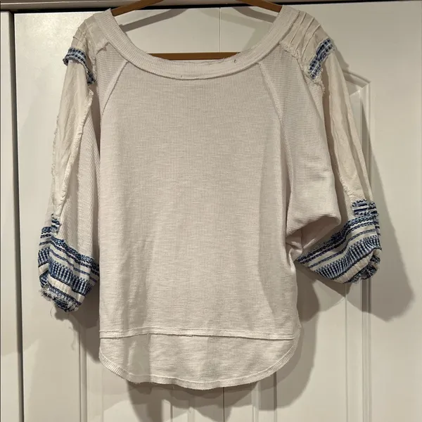 FREE PEOPLE We The Free Bubble‎ Tee Shirt Top White Medium - Image 8