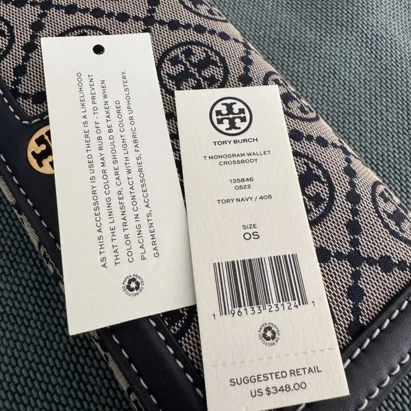 New Tory Burch T Monogram Jacquard Wallet Crossbody Clutch Purse 135846 $348 - Image 5