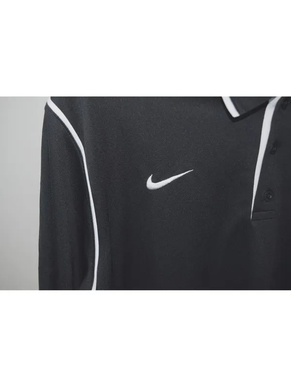 Nike Dri-Fit Black Golf Polo Shirt White Trim Size XL Short Sleeve White Piping - Image 4