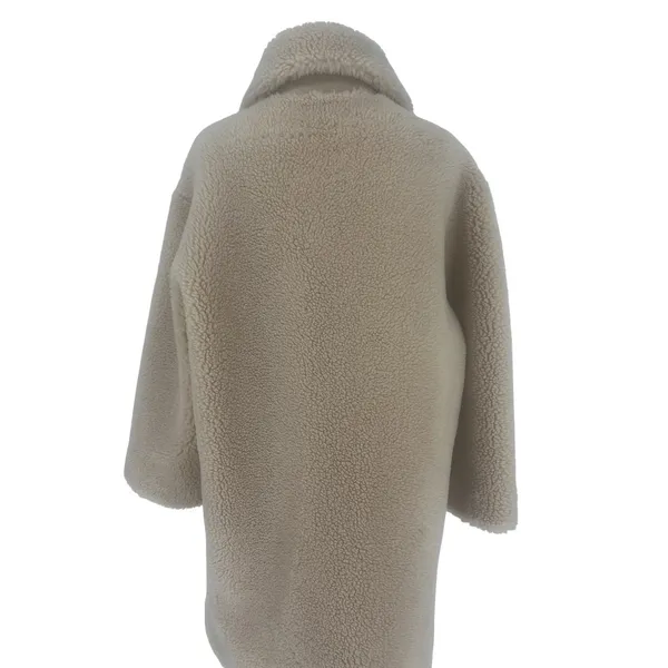 Forte Cashmere Beige Teddy Faux Fur Coat‎ Size M - Image 9