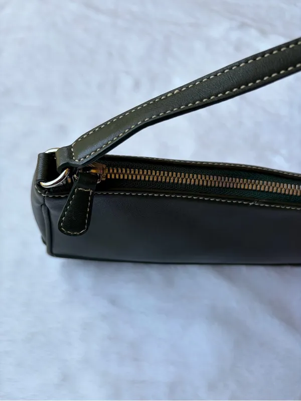 COACH 7785 Hamptons Demi Green Leather Shoulder Bag Y2K Rare Accessory Pouch - Image 5