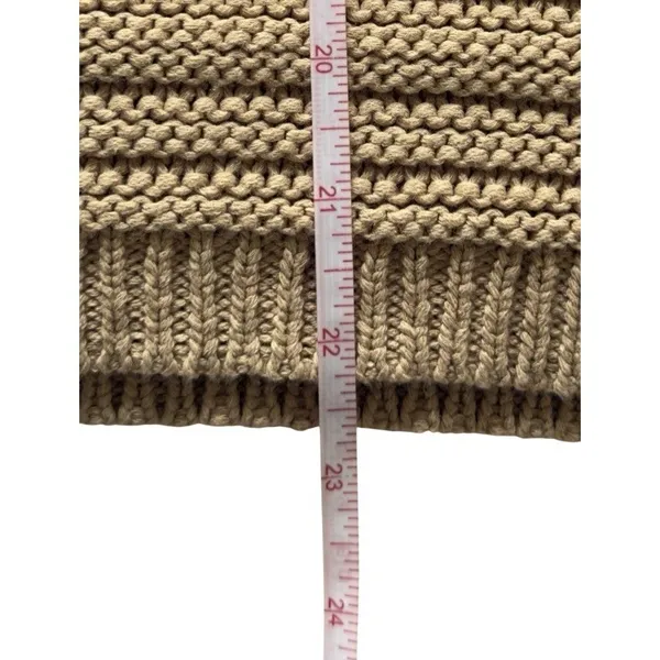 Women's Beige Ribbed Knit Sweater Vest Size L Sleeveless Pullover Fall Top - Image 6