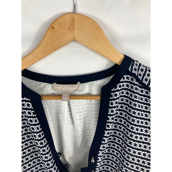 Banana Republic Chain Riveria Dress Tie Waist V Neck Size 0 - Image 4