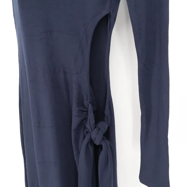 Naked Wardrobe Navy One Shoulder Side Tie Cutout Maxi Dress S - Image 4