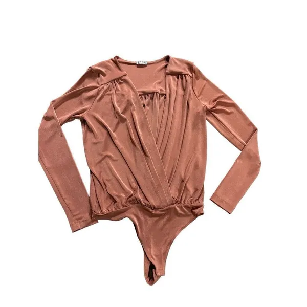 Free People Turnt‎ Long Sleeve Bodysuit in Ginger Spice Sz M - Image 4