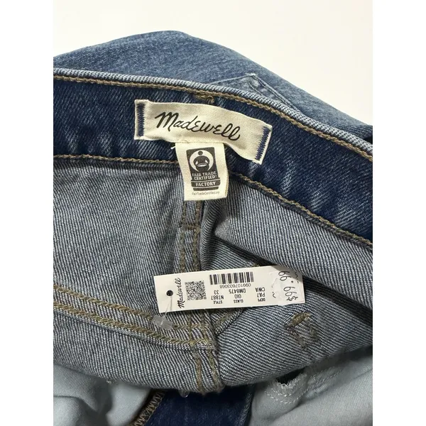 Madewell The '90s Straight Crop Jean Concho Wash‎ Size 33 Minimalist Casual - Image 4