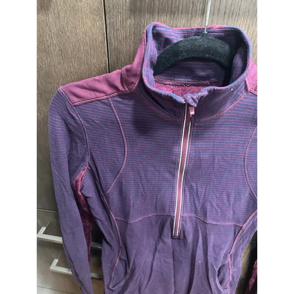 Lululemon Star‎ Runner Pullover in Hyper Stripe Plum Womens 4 - Image 2