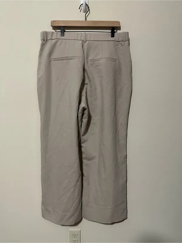Abercrombie curve love sloane tailored pant beige 33P 16 SHORT wide leg trouser - Image 10