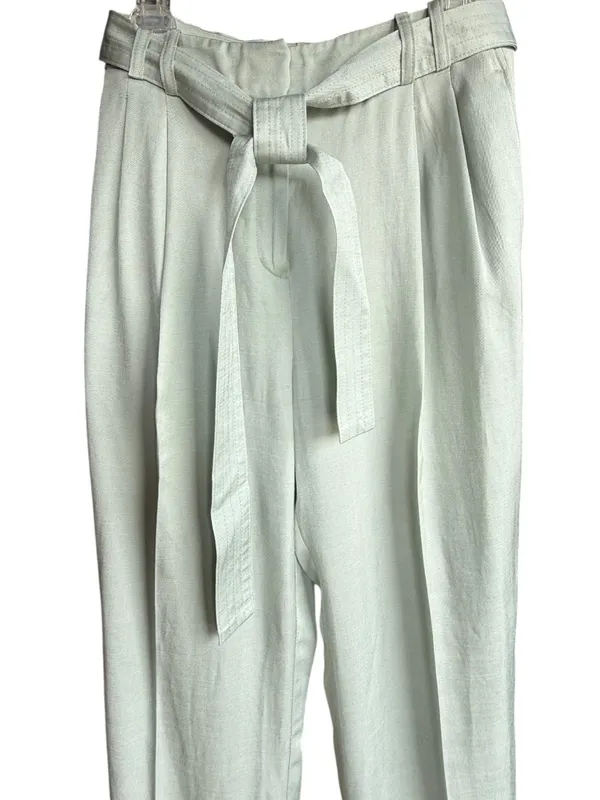 REISS Mylie Tapered Trousers Pants 10 Mint Green‎ High Rise Belted Sz 10 - Image 4