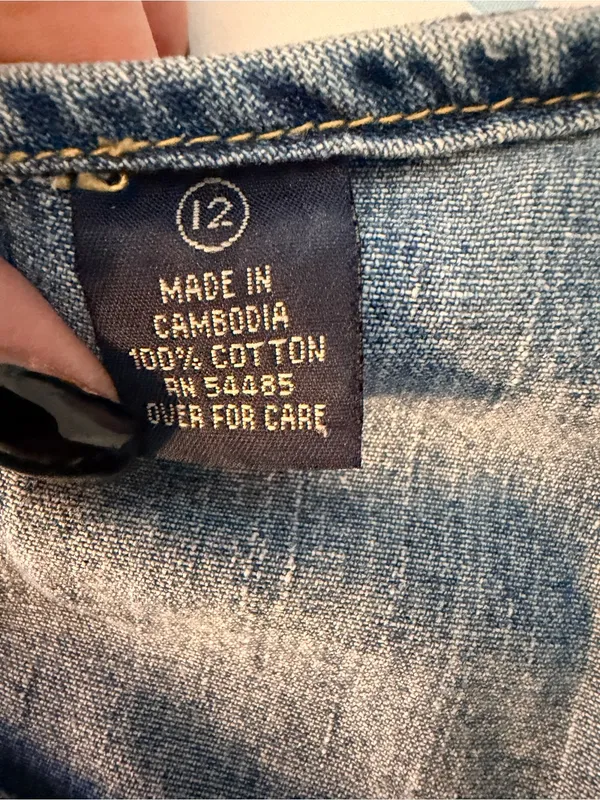American Eagle Outfitters Blue Denim Slip Dress with 'Love' Detail - Image 6