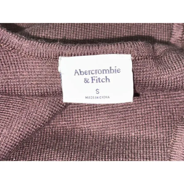 Abercrombie & Fitch Brown Ribbed Knit V-Neck Long Sleeve Sweater Bodysuit Size S - Image 3