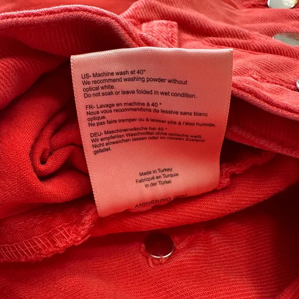 Anine Bing Denim Jeans Button Fly High Rise Orange‎ Peach Women's Size 28 - Image 10