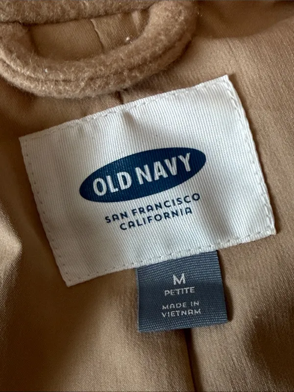 OLD NAVY Classic Camel Single-Button Wool-Blend Coat Size MP Minimalist Capsule - Image 7