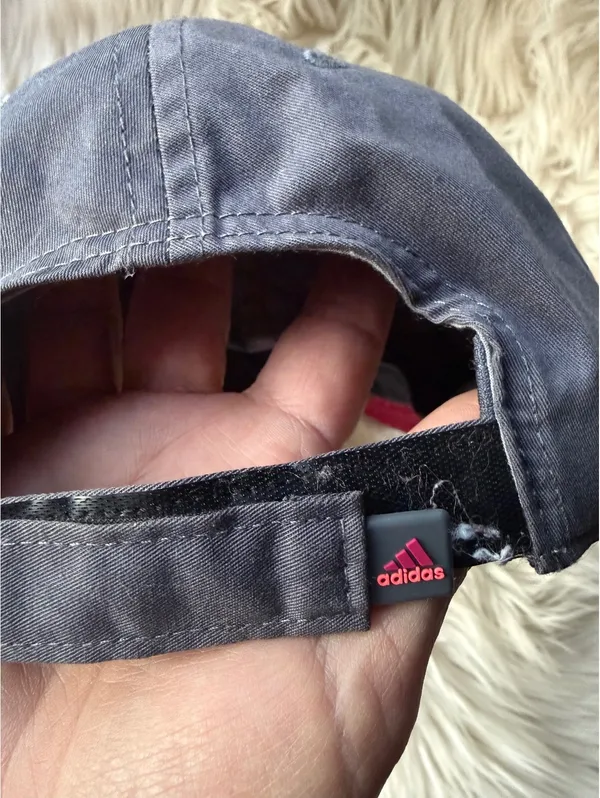 Adidas Classic Dark Gray Baseball Cap with Hot Pink Logo - Image 5