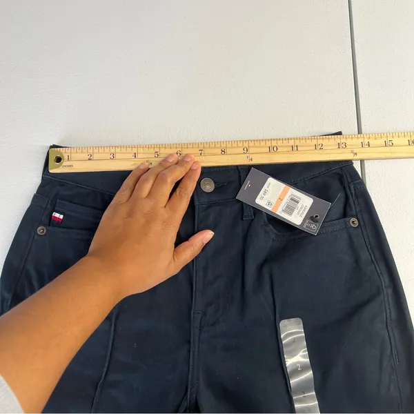Tommy Hilfiger Lafayette Navy‎ Blue Stretch High Rise Flare Pants NWT Size 2 - Image 13