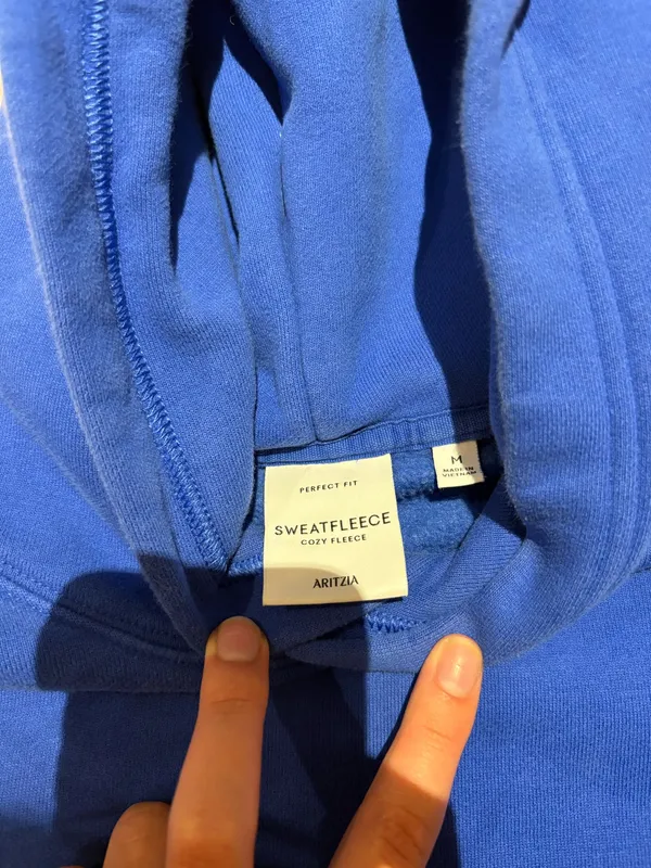 Aritzia Jazz Blue Cozy Sweatfleece Perfect Hoodie - Image 3