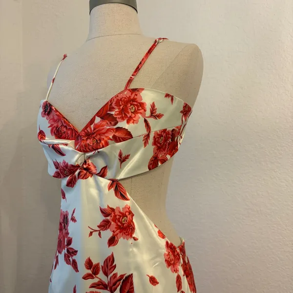 Peppermayo Rosie Satin Maxi Dress 6 Rosa Floria Floral Cutout Backless‎ - Image 6