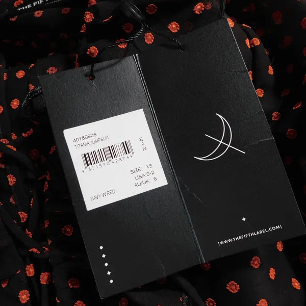 NWT!! THE FIFTH LABEL Titania Jumpsuit Black Red Clip Dot Dots Ruffle X-Small - Image 14