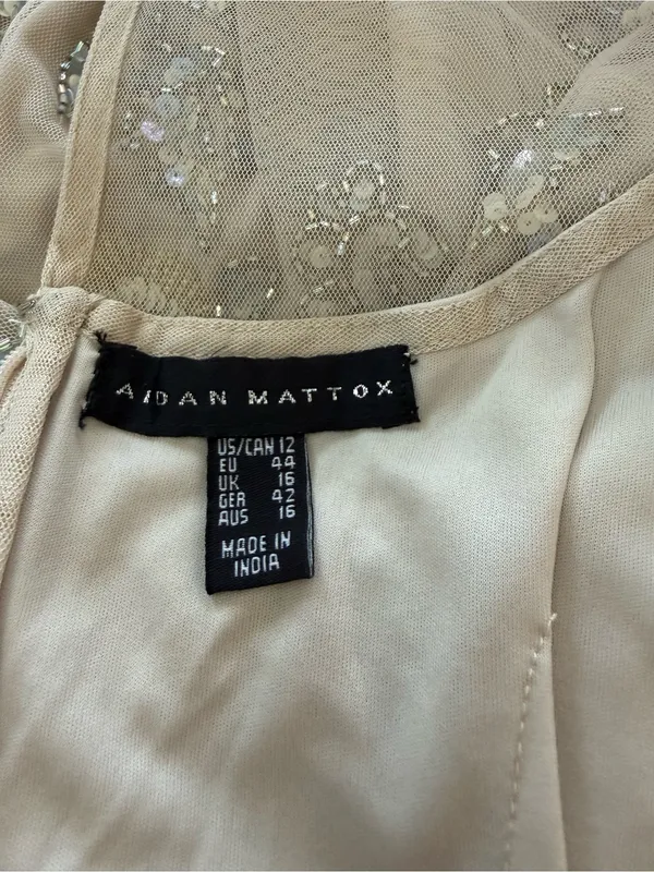 Aidan Mattox Beaded Cocktail Dress Size 12 - Image 4