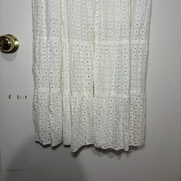 Alice+Olivia SHANTELLA TIERED BUTTON MAXI DRESS in Off White 10 Rush Sorority - Image 5