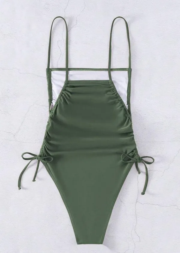 Army Green Bathing Suit Size M - Image 2